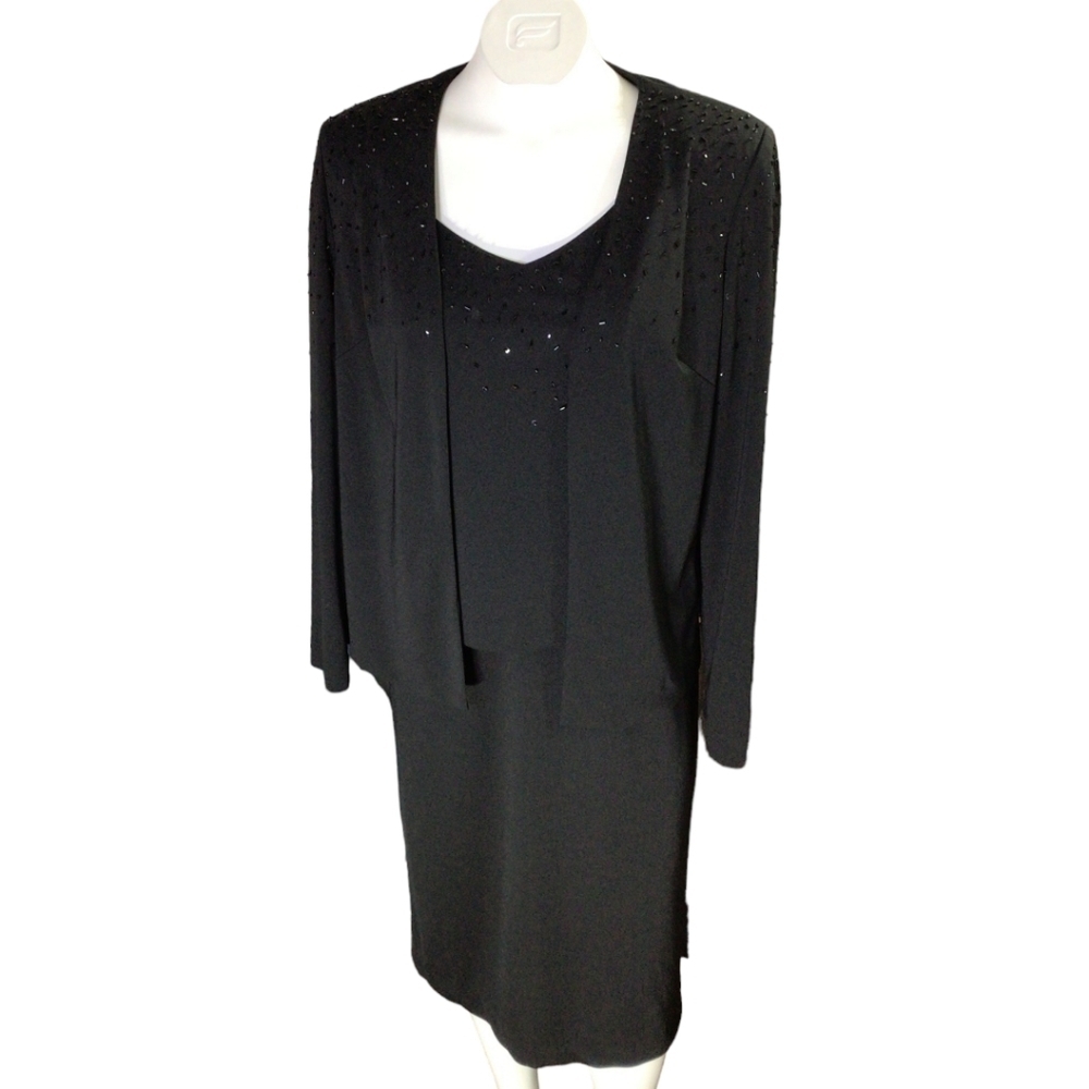Alex Evenings 2 Piece Black Casual/ Church Dress EUC size 6P